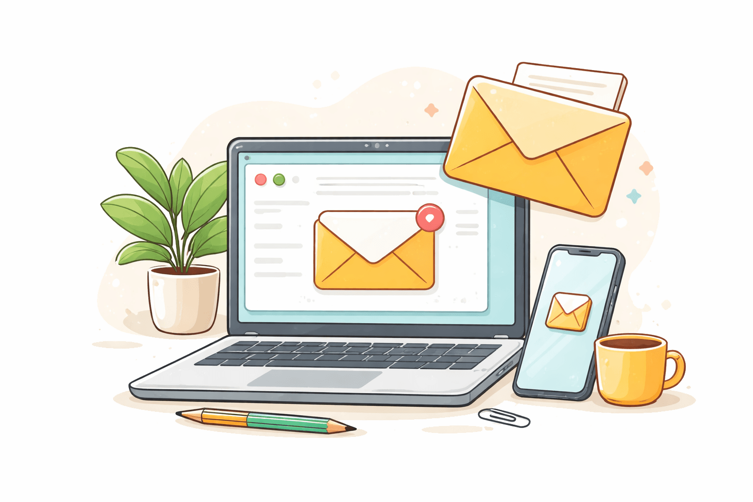 Ilustrasi mengirim email